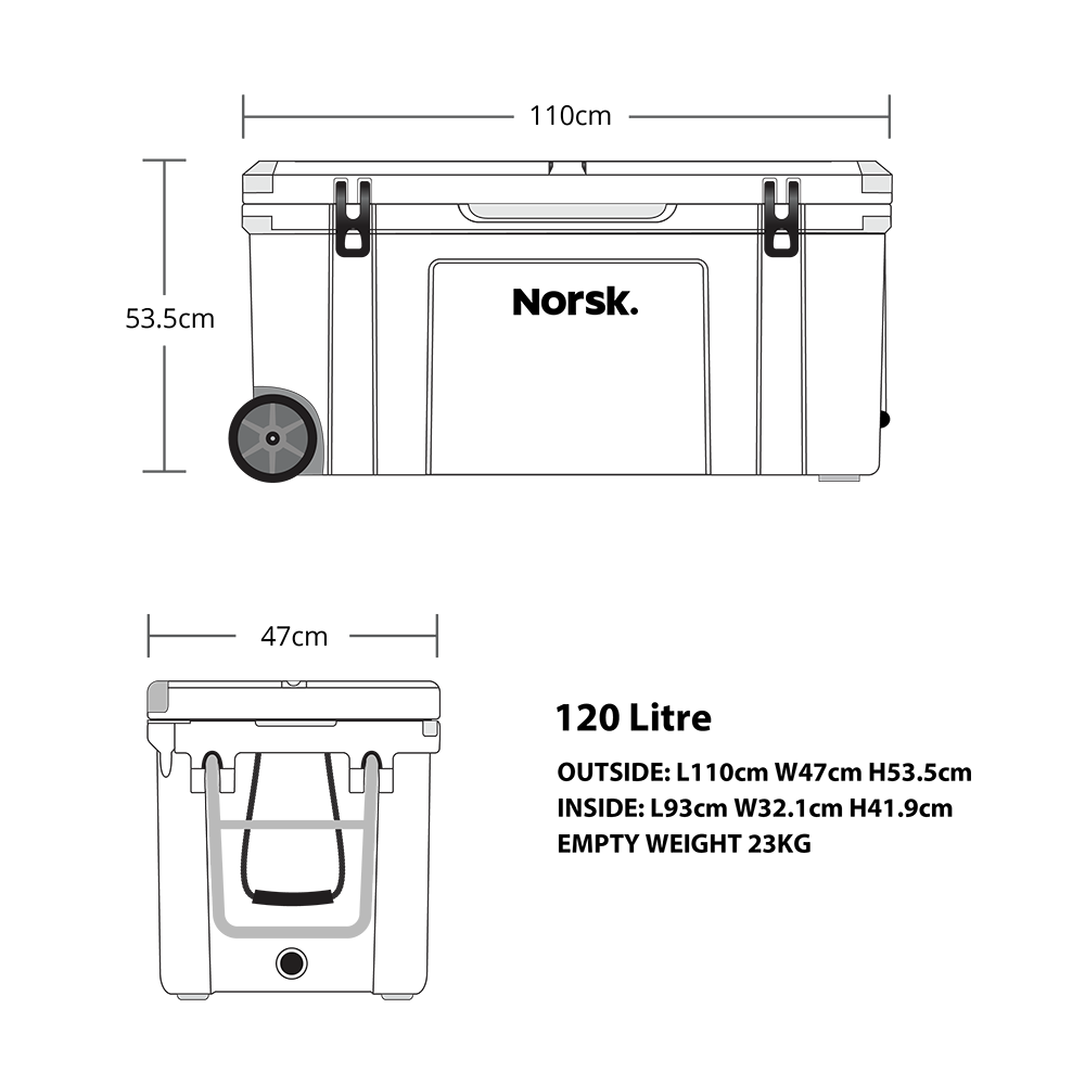 Norsk 120 litre Cooler | Chilli Bin for exceptional ice retention