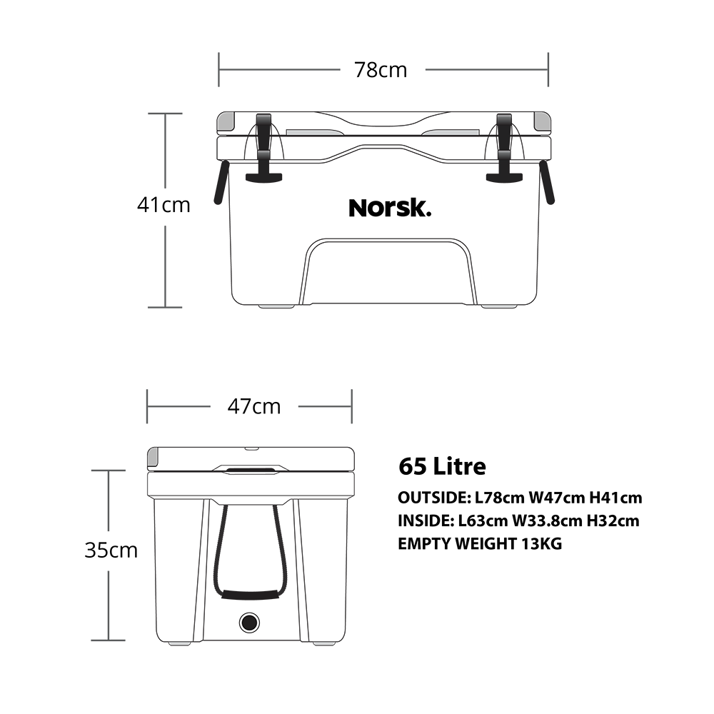 Norsk 65 litre Cooler | Chilli Bin for exceptional ice retention