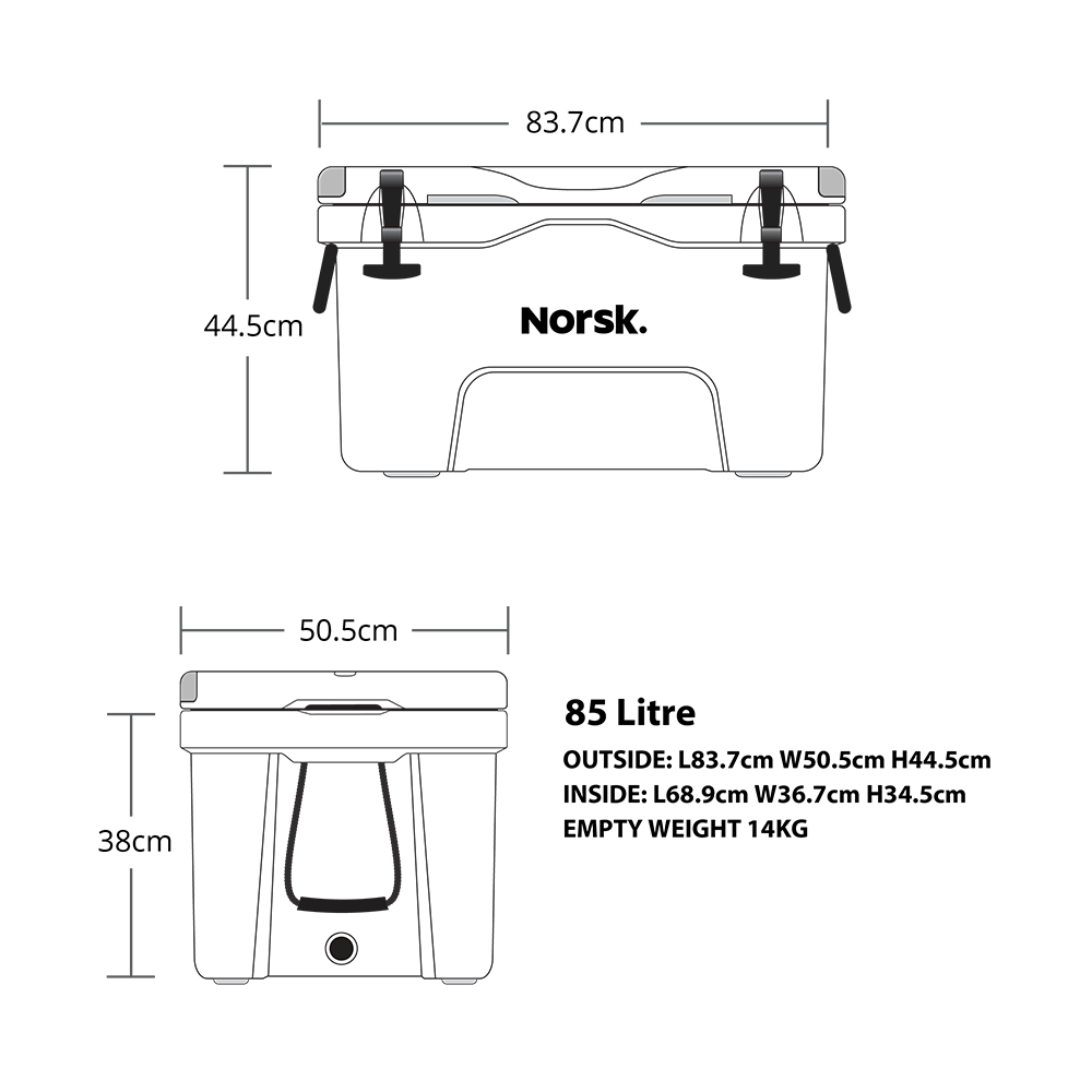 Norsk 85 litre Cooler | Chilli Bin for exceptional ice retention